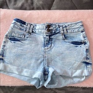 80s style bleached jean shorts